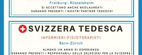 SELEZIONI PERSONALE SANITARIO PER LAVORARE IN GERMANIA E SVIZZERA TEDESCA