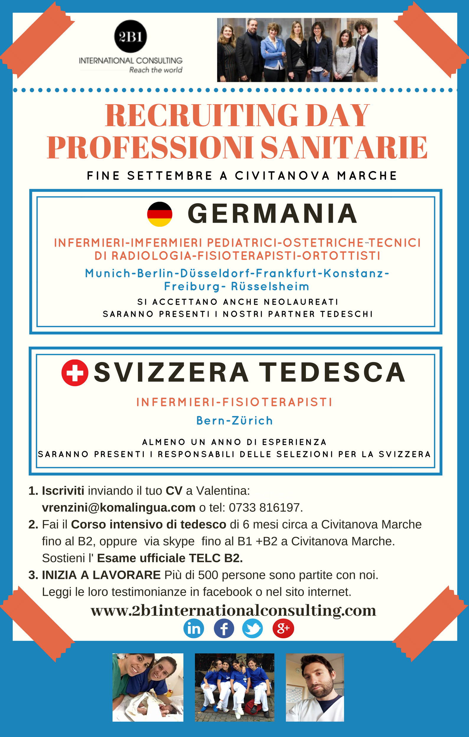 SELEZIONI PERSONALE SANITARIO PER LAVORARE IN GERMANIA E SVIZZERA TEDESCA