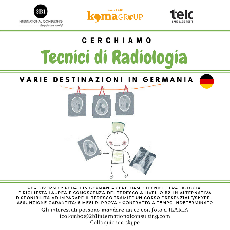 CERCHIAMO TECNICI DI RADIOLOGIA PER LAVORARE IN GERMANIA