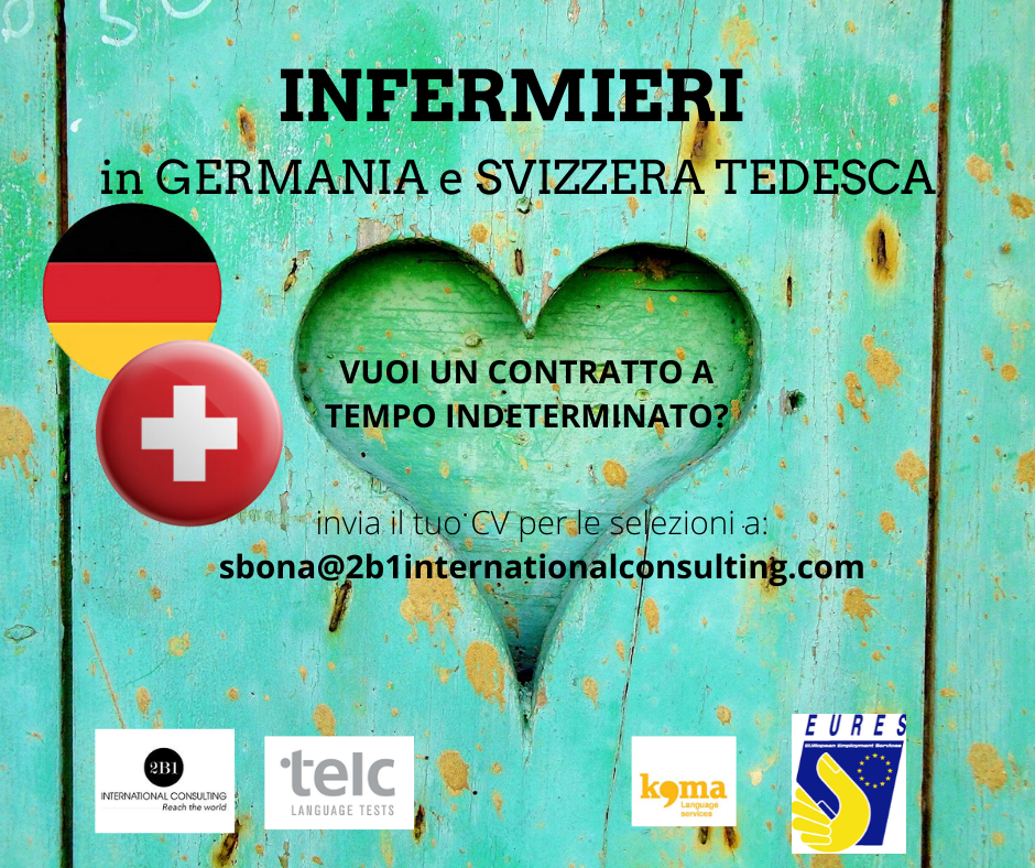 CONTRATTO A TEMPO INDETERMINATO per INFERMIERI - GERMANIA e SVIZZERA TEDESCA